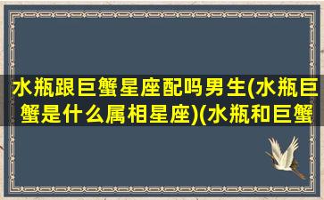 水瓶跟巨蟹星座配吗男生(水瓶巨蟹是什么属相星座)(水瓶和巨蟹的配对怎么样)