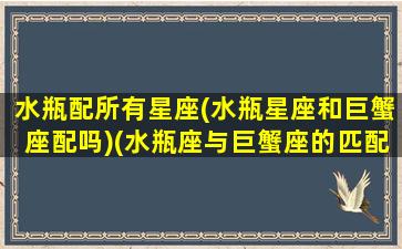 水瓶配所有星座(水瓶星座和巨蟹座配吗)(水瓶座与巨蟹座的匹配指数)