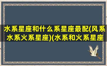 水系星座和什么系星座最配(风系水系火系星座)(水系和火系星座配对)