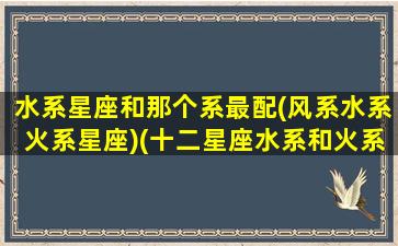 水系星座和那个系最配(风系水系火系星座)(十二星座水系和火系的星座分别是哪些)