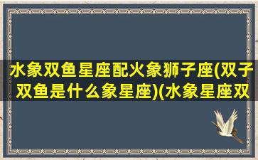 水象双鱼星座配火象狮子座(双子双鱼是什么象星座)(水象星座双鱼座是什么属性)