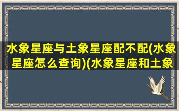 水象星座与土象星座配不配(水象星座怎么查询)(水象星座和土象星座适合吗)