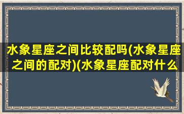 水象星座之间比较配吗(水象星座之间的配对)(水象星座配对什么星座)