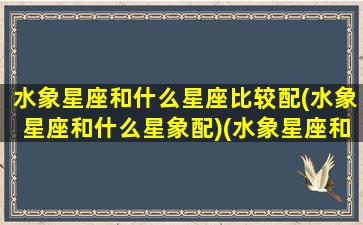 水象星座和什么星座比较配(水象星座和什么星象配)(水象星座和谁配)