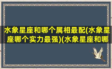 水象星座和哪个属相最配(水象星座哪个实力最强)(水象星座和哪个星座合适)