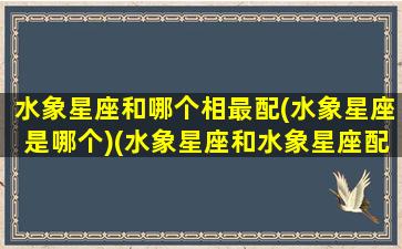 水象星座和哪个相最配(水象星座是哪个)(水象星座和水象星座配对)