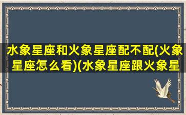 水象星座和火象星座配不配(火象星座怎么看)(水象星座跟火象星座合吗)