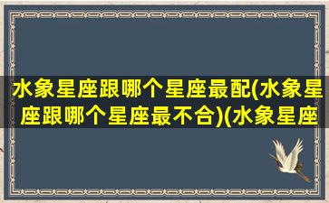 水象星座跟哪个星座最配(水象星座跟哪个星座最不合)(水象星座和谁配)