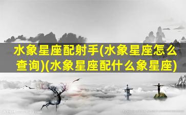 水象星座配射手(水象星座怎么查询)(水象星座配什么象星座)