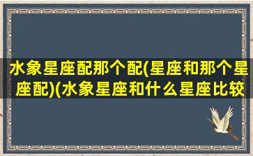 水象星座配那个配(星座和那个星座配)(水象星座和什么星座比较配)