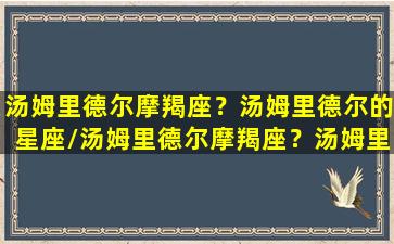 汤姆里德尔摩羯座？汤姆里德尔的星座/汤姆里德尔摩羯座？汤姆里德尔的星座-我的网站