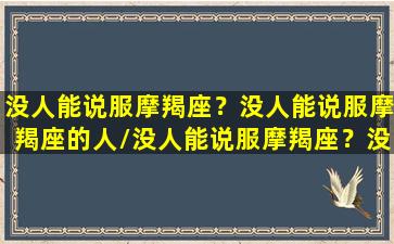 没人能说服摩羯座？没人能说服摩羯座的人/没人能说服摩羯座？没人能说服摩羯座的人-我的网站