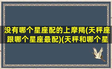没有哪个星座配的上摩羯(天秤座跟哪个星座最配)(天秤和哪个星座不搭)