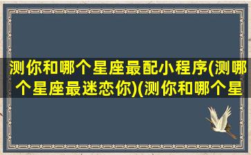 测你和哪个星座最配小程序(测哪个星座最迷恋你)(测你和哪个星座男人最般配)