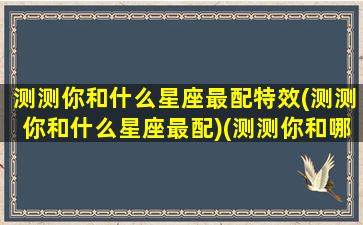 测测你和什么星座最配特效(测测你和什么星座最配)(测测你和哪位明星最配)