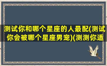 测试你和哪个星座的人最配(测试你会被哪个星座男宠)(测测你适合哪个星座在一起)