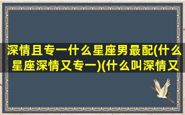 深情且专一什么星座男最配(什么星座深情又专一)(什么叫深情又专一)