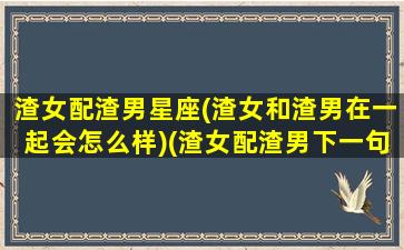 渣女配渣男星座(渣女和渣男在一起会怎么样)(渣女配渣男下一句是什么)