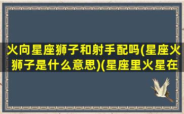 火向星座狮子和射手配吗(星座火狮子是什么意思)(星座里火星在狮子座代表什么)