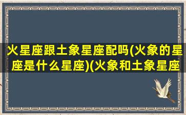 火星座跟土象星座配吗(火象的星座是什么星座)(火象和土象星座怎么样)