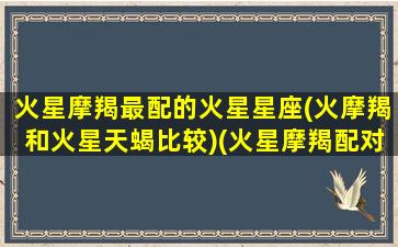 火星摩羯最配的火星星座(火摩羯和火星天蝎比较)(火星摩羯配对)