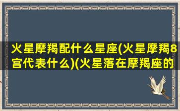 火星摩羯配什么星座(火星摩羯8宫代表什么)(火星落在摩羯座的恋爱特性)