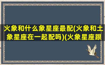 火象和什么象星座最配(火象和土象星座在一起配吗)(火象星座跟土象星座配吗)