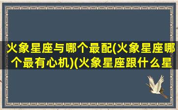 火象星座与哪个最配(火象星座哪个最有心机)(火象星座跟什么星座配)