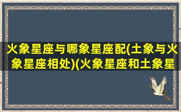 火象星座与哪象星座配(土象与火象星座相处)(火象星座和土象星座合适吗)