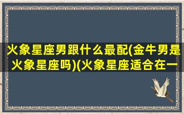 火象星座男跟什么最配(金牛男是火象星座吗)(火象星座适合在一起吗)