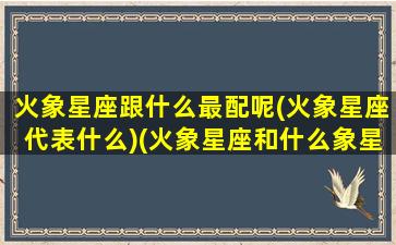 火象星座跟什么最配呢(火象星座代表什么)(火象星座和什么象星座合适)