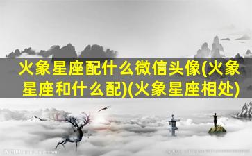 火象星座配什么微信头像(火象星座和什么配)(火象星座相处)