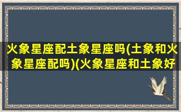 火象星座配土象星座吗(土象和火象星座配吗)(火象星座和土象好不好)