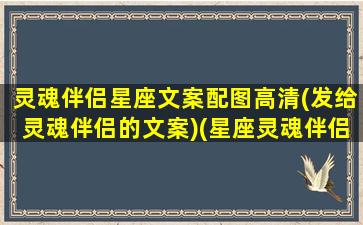 灵魂伴侣星座文案配图高清(发给灵魂伴侣的文案)(星座灵魂伴侣是什么意思)