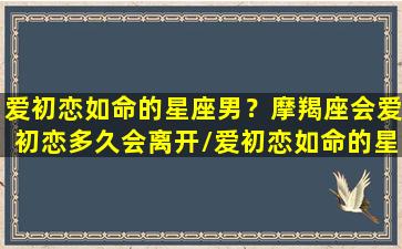 爱初恋如命的星座男？摩羯座会爱初恋多久会离开/爱初恋如命的星座男？摩羯座会爱初恋多久会离开-我的网站