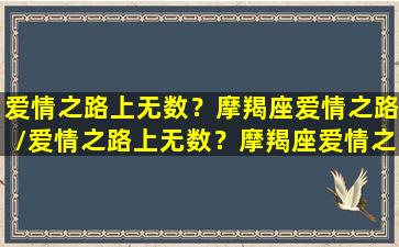 爱情之路上无数？摩羯座爱情之路/爱情之路上无数？摩羯座爱情之路-我的网站