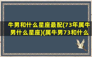 牛男和什么星座最配(73年属牛男什么星座)(属牛男73和什么属相最配)