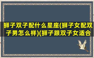 狮子双子配什么星座(狮子女配双子男怎么样)(狮子跟双子女适合做什么)