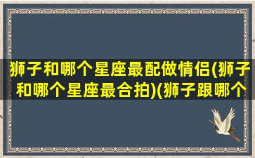 狮子和哪个星座最配做情侣(狮子和哪个星座最合拍)(狮子跟哪个星座配)