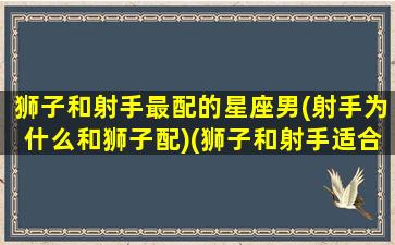 狮子和射手最配的星座男(射手为什么和狮子配)(狮子和射手适合结婚吗)