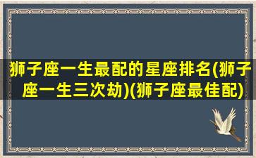 狮子座一生最配的星座排名(狮子座一生三次劫)(狮子座最佳配)