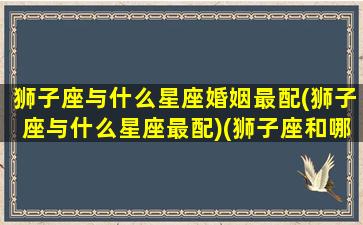 狮子座与什么星座婚姻最配(狮子座与什么星座最配)(狮子座和哪星座最配)