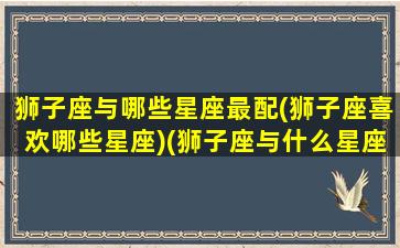 狮子座与哪些星座最配(狮子座喜欢哪些星座)(狮子座与什么星座最搭)