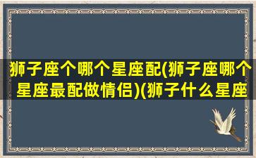 狮子座个哪个星座配(狮子座哪个星座最配做情侣)(狮子什么星座最配对)