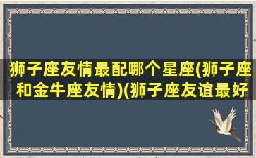 狮子座友情最配哪个星座(狮子座和金牛座友情)(狮子座友谊最好的星座)