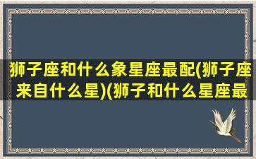 狮子座和什么象星座最配(狮子座来自什么星)(狮子和什么星座最配排行)