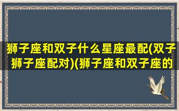 狮子座和双子什么星座最配(双子狮子座配对)(狮子座和双子座的匹配度是多少)