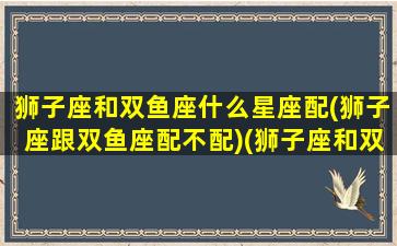 狮子座和双鱼座什么星座配(狮子座跟双鱼座配不配)(狮子座和双鱼座的匹配程度)