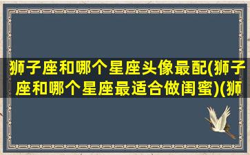 狮子座和哪个星座头像最配(狮子座和哪个星座最适合做闺蜜)(狮子座和什么星座最搭配做闺蜜)