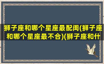 狮子座和哪个星座最配闺(狮子座和哪个星座最不合)(狮子座和什么星座最配做闺蜜)